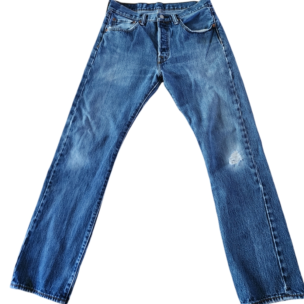 Mens 501 Buttonfly Denim Jeans Size 31x32